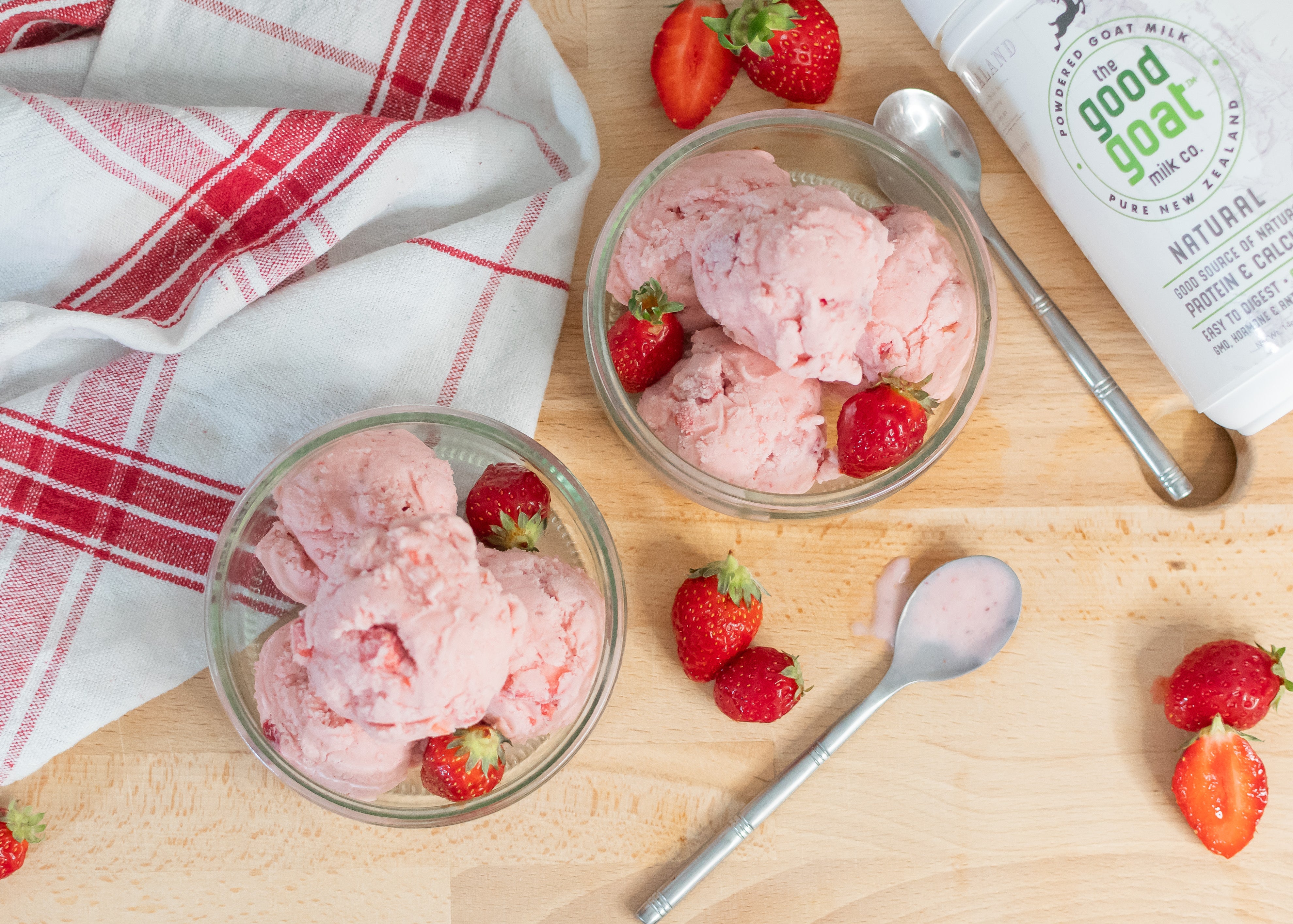 Goat Milk Strawberry Ice Cream